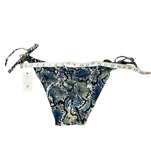 Shade & Shore Blue Snakeskin Print Cheeky Bikini Bottoms, Size L (12-14), NWT - Picture 4 of 5